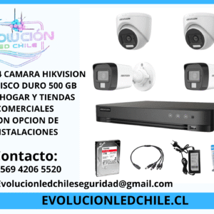 Kit CCTV profesional 4 cámaras Hikvision exterior o interior FHD 1080P