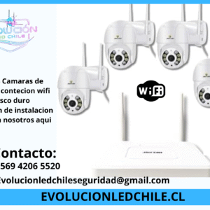 Kit de 4 cámaras de vigilancia wifi Con Disco Duro 500GB + DVR Full HD marca Jortan