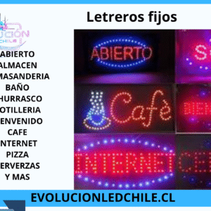 LETREROS LED FIJOS DISPONIBLES CON DISTINTAS PARABLAS