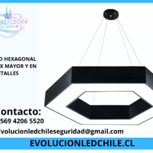 Lámpara Colgante Techo LED Minimalista Hexagonal Negro